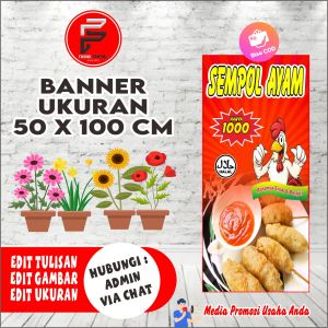 Banner Sempol Ayam  /Banner Jajanan / Spanduk Jajanan Sempol Ayam / Banner Ukuran 50 x 100 cm Bisa COD