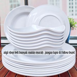 6PCS 3PIRING MAKAN 23CM +3MANGKUK KOTAK UNIK MELAMIN ASLI TEBAL DAN AMAN DIGUNAKAN