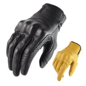 E-RIIL วินเทจหนังรถจักรยานยนต์แข่งถุงมือเต็มนิ้ววิบาก MTB Biker ถุงมือหน้าจอสัมผัสอัศวินถุงมือ ERG-02