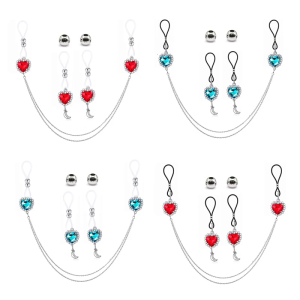 Elegant Rhinestones Nipple Rings Set with Chain Jewelry for Fashionable Women Vacation and Unique Styles Enthusiasts