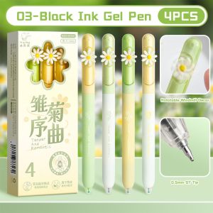 JURHOMIE 4PCS กังหันลมตกแต่งหมุนได้ ปากกาเจล หมุนโดยใช้ หมึกดำ0.5มม. ปากกาที่เป็นกลาง ดูดีมีสไตล์ การอบแห้งอย่างรวดเร็ว ปากกาลูกลื่น ของขวัญสำหรับเด็ก