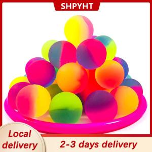 [COD] SHPYHT Local delivery Ship within 24 hours 1PCS Children Colored Boy Bouncing Ball Rubber Kids Sport Games Elastic Jumping Balls 25mm Bicolor Elastic Ball Toy