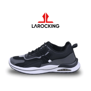 Sepatu Sneakers Larocking Phoenix - Hitam Cream | Sepatu Olahraga Running Gym Pria Wanita