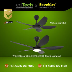 Sapphire | 43” & 55" | FM-X391S-DC Motor Ceiling Fan | 16 Speeds | Ceiling Fan