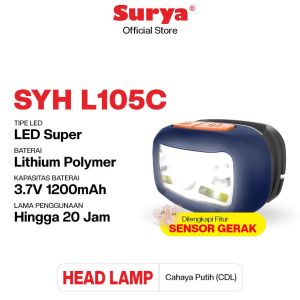Surya Senter Cas Kepala Super Terang / Headlamp LED Waterproof 10 Watt - SYH L105C