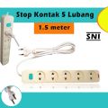 ELINK - Colokan Listrik 5 Lubang 1.5 Meter Saklar ON OFF Indikator / SNI Asli Kuningan / Colokan 5 Lubang + Kabel. 