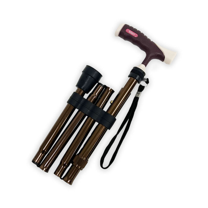 Bion Walking Stick Foldable, C Height Adjustable AntiSlip Rubber