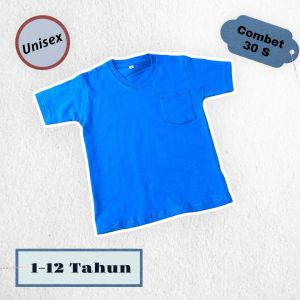 Baju Anak Kaos Polos Lengan Pendek COTTON COMBED 30S BAJU KAOS SAKU KIDS UMUR 2-13 TAHUN Basic Pocket Tees Tshirt saku kaos distro anak laki laki