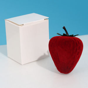 Popular Strawberry Box Cute Jewelry Boxes Ring Flocking Storage Box Fashion Earring Jewelry Box Birthday Gift