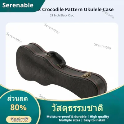 Serenable Pressure Resistant Ukulele Hard Case Waterproof Hard Shell Ukulele Case Soft Interior Lining Musical Instrument Accessory Lockable for Musicians Music Students Hobbyists Travel Storage Performances Rehearsals