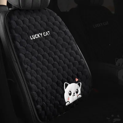 BHQ Cartoon Plush Warm Car Seat Cover Set 3PCS Soft Comfortable Winter Car Protector Pad Kusyen Kereta