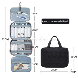 【COD + Local Seller】Toiletry Bag Waterproof Hanging Wash Bag Portable Travel Toiletries Bag for Men and Women