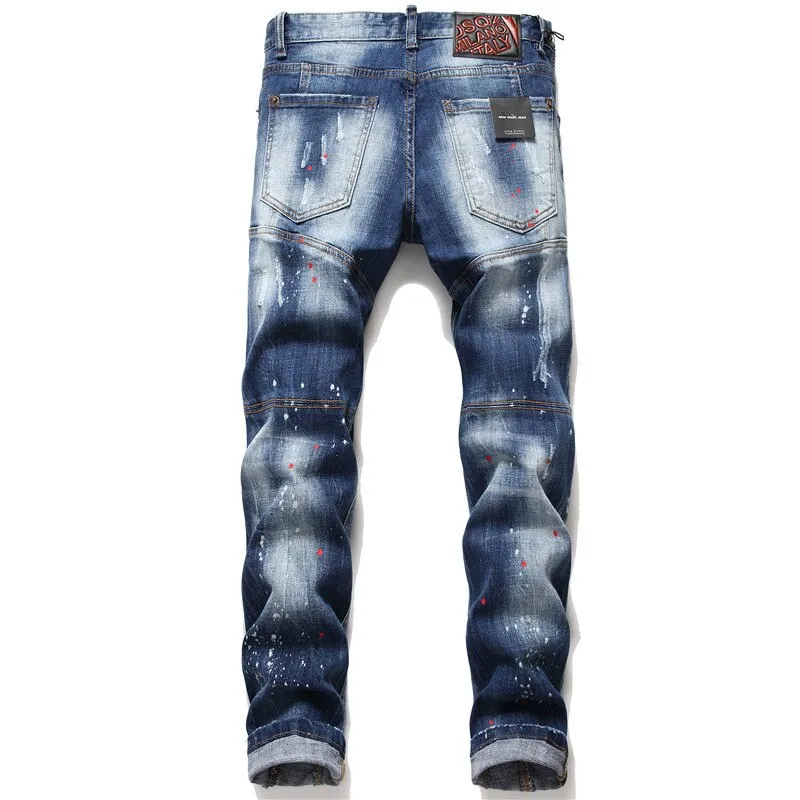 Patch Jeans Men Skinny Casual Cotton Classic Ripped Denim For Men