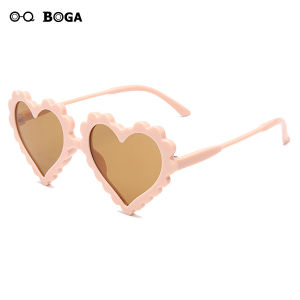 OQ BOGA 6 Colors Cute Heart Frame Kids Sunglasses Children Outdoor Eye Protection Full Rim Sun Glasses