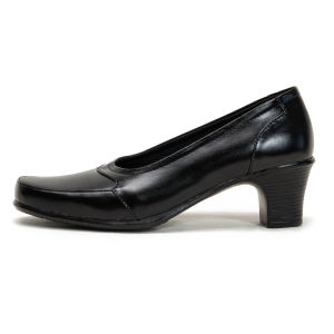 Sepatu Pantofel Wanita Formal Kerja Kantor Kulit  V013 (hitam)