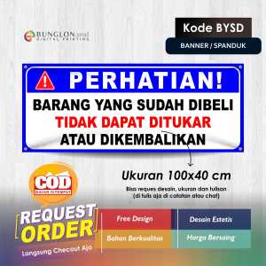 SPANDUK BANNER PINTU HARAP TUTUP KEMBALI KODE BYSD BIRU