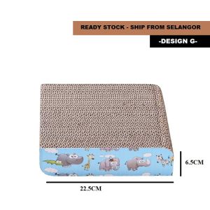 ICE READY STOCK-DESIGN K Cat Fun Scratcher Corrugated Board With Bell Ball Claws Grinding Papan Penggaruk