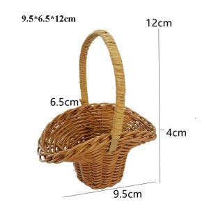 GUQIANFANG86 with Handle Imitation Rattan Handhold Handwoven 10 Styles Braid Storage Baskets Household Vegetable Fruit Flowers Holder Home Decoration /Restaurant Serving Tabletop Display