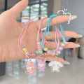 Santio Cute Handmade Beaded Cinnamoroll Hello Kitty Multi Color Adjustable Jewelry Bracelet Suitable for Men and Women. 