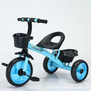 Kids 3 Wheels Bike with Front Back Basket for 1-6 Years Old Children Learning Bicycle Ride-ons