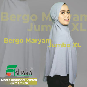 Bergo Maryam Jumbo XL Diamond Premium Hijab Instant Jumbo Kerudung Khimar Instan Jumbo Murah size 85 X 110 Tali Ikat Kebelakang