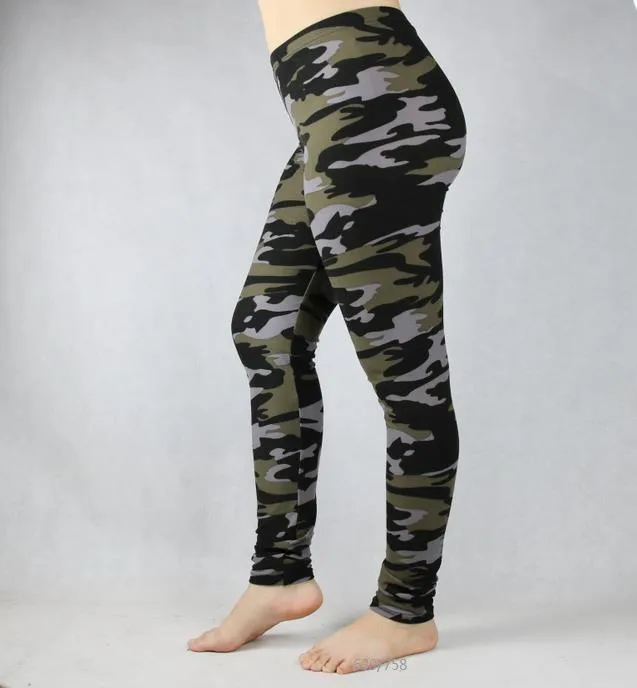 Women Leggings 2024 spring autumn plus size 7xl 6xl 5xl xs Stretch Elastic Waist Camo Military Print legin Tight pants Lazada