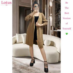 Lotus | Áo Khoác Nữ Style Âu Mỹ Plazacore Sang Trọng | Áo Khoác Len Cardigan Dài | Áo Blazer Dáng Suông | Vest Công Sở Đẹp