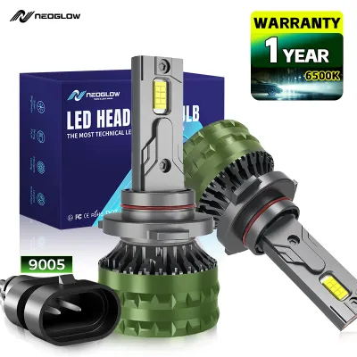 NeoGlow Warrior Brightest Bulb H4 H11 9005 Car LED Headlight Auto Bulb 160W 36000LM 6500K Hi&Lo Beam