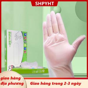 [COD] SHPYHT Giao hàng địa phương 60 cái hộp Cao Su Miễn Phí Găng Tay TPE Găng Tay Dùng Một Lần Trong Suốt Không Trượt Axit Làm Việc An Toàn Thực Phẩm Cấp Hộ Gia Đình Làm Sạch Găng Tay