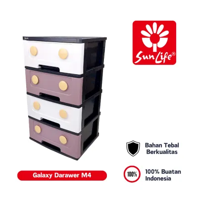SunLife Galaxy Lemari Pakaian 4 Susun Rak Drawer Plastik Kokoh SNL-869-M4