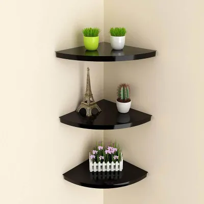 2/5 Tier Minimalist Floating Wall Mount Corner Shelves Rack Display Wall Decor Book Shelf 5 Layer