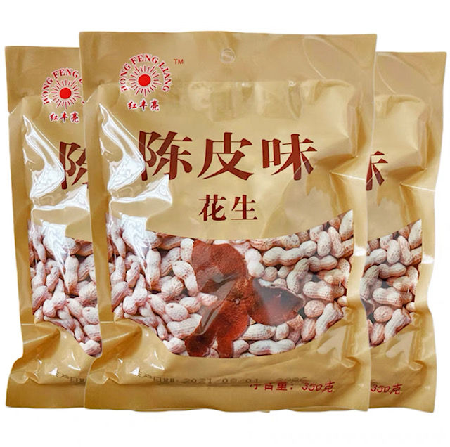 红丰亮陈皮味花生350g*/Crispy peanuts, roasted seeds and nuts, salted and dried ...