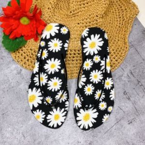 Dép cọng chỉ quai mảnh họa tiết HOA HỒNG bệt vải mũi tròn DL099 Dép kẹp nữ xỏ ngón đi biển mùa hè - iDép Store