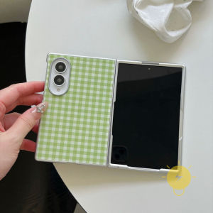Phone Case For SAMSUNG Galaxy Z Fold 8 Ultra Z Fold 8 7 6 5 4 Acrylic Grid Hard Cover Classic Couple Korean Aesthetic
