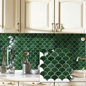 WAPKTY Self Adhesive 3D Wall Stickers PVC Waterproof Imitation Wall Tiles  Peel and Stick Kitchen Backsplash For Home Decor