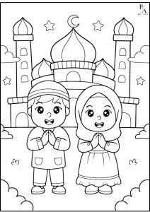 kertas gambar mewarnai anak A4 (RAMADHAN)