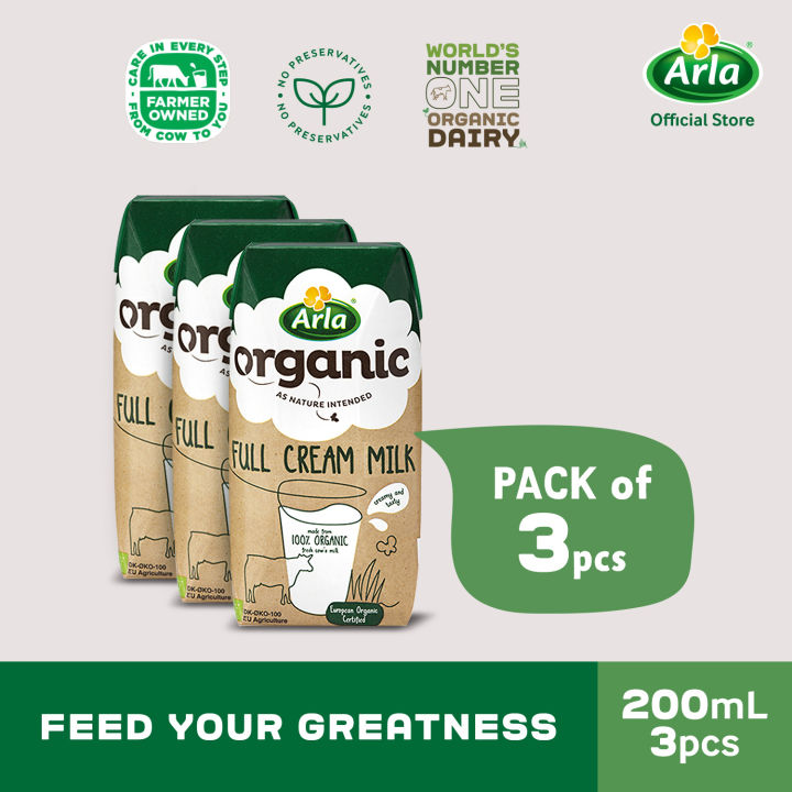 Arla Organic Full Cream Milk 200ml 3-Pack | Lazada PH