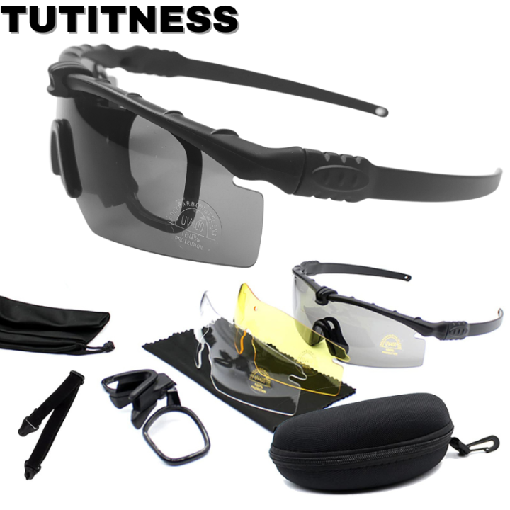 Tactical Military Sunglasses with Extra Myopia Frame Impact