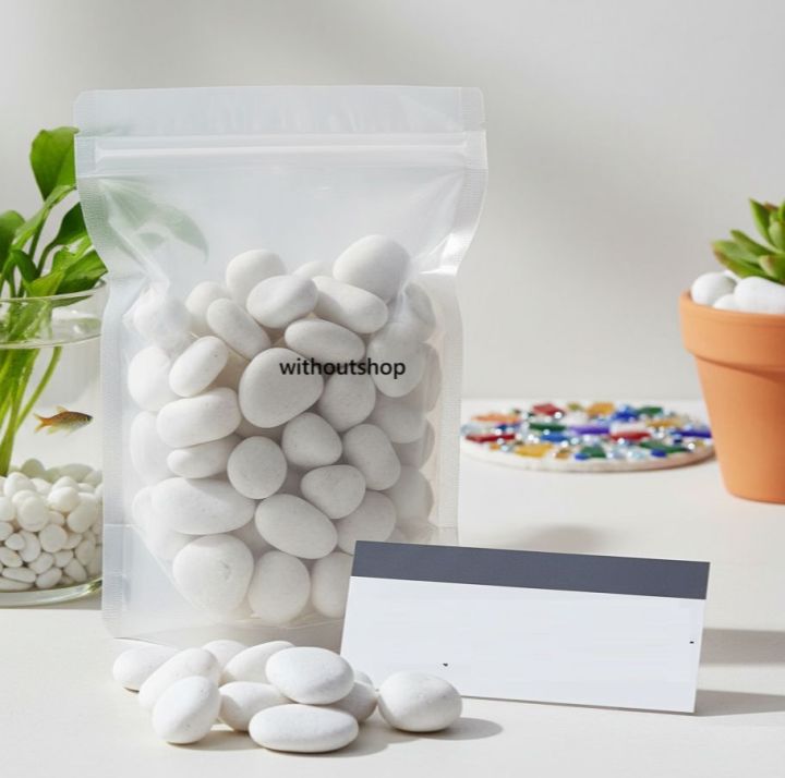 หินแม่น้ำสีขาว เบอร์ 4 สำหรับตกแต่งตู้ปลา