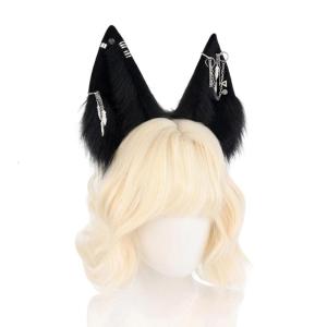 Comfortable Roleplaying Wolf Ear Headbands Anime Theme Dressingup Accessory Hairhoop for Adult Roleplay Event Gathering