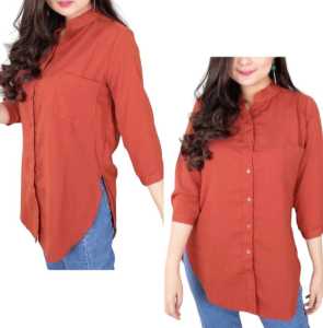 Hoziro - Baju / Atasan / Tunik Wini / Kemeja Tunik / Tunik Polos / Kemeja Tunik Wanita Big Size