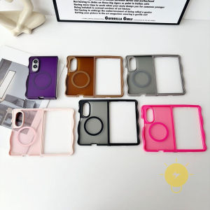 For Z Fold 8 Case Magnetic TPU Translucent Wave Shape Phone Case For SAMSUNG Galaxy Cover Aesthetic Korean Cute