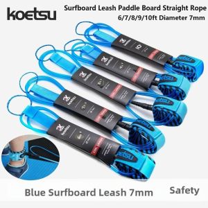 MODERNLUX Blue Surfboard Leash Diameter 7mm 6/7/8/9/10ft Paddle Board Straight Rope High Quality Paddle Boards Rope for Surfboards