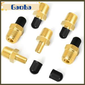 gaoba อะแดปเตอร์ปั๊มลมทองเหลือง2ชิ้นพร้อมก้านวาล์วภายใน1 4 NPT (M) ไปยังวาล์ว Schrader มาตรฐาน (M) ตัวเชื่อมต่อที่สูบลมยาง
