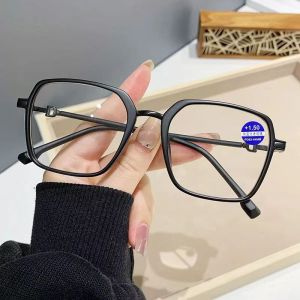 GS Oversized Presbyopic Glasse for Women Replace Lens Optical Anti Radiation Anti Blue Light Metal Square Big Face Fashion Korean Style Reading Eye Glasses Branded Original B370