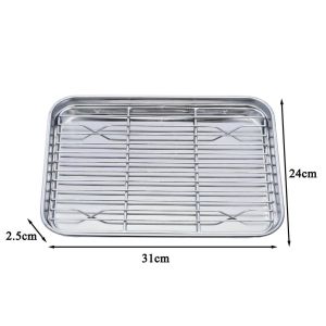 Home Utensils Kitchen Stainless Steel Set Pan Cooling Rack BBQ Rack Baking Tool