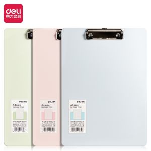 Bìa trình ký nhựa A4 Deli đơnBìa kẹp nhựa giấy tài liệukẹp hồ sơ A4 một mặtmàu pastel học sinh văn phòng--