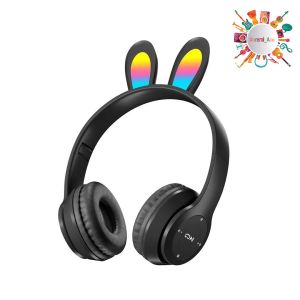 DA P47R CAT EARS HEADSET HEADPHONE HF BANDO TELINGA KUCING LED BANDO BLUETOOTH WIRELES RGB GAME HEADSET G-P47R LED WIRELESS SUPER BASS