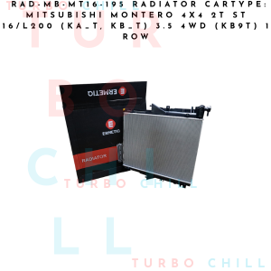 RAD-MB-MT16-195 RADIATOR CARTYPE: MITSUBISHI MONTERO 4X4 2T ST 16/L200 KA T KB T3.5 4WD KB9T 1 ROW