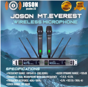 JOSON V5 MIC New Update Desgin Heavy Duty Quality MT. Everest Joson Professional Wireless Microphone with Free Foam & Hard case